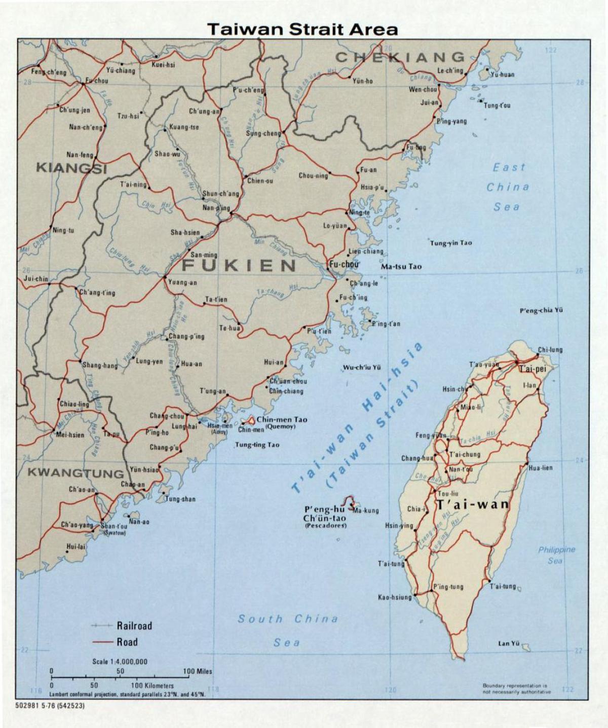 Mapa ng Taiwan strait