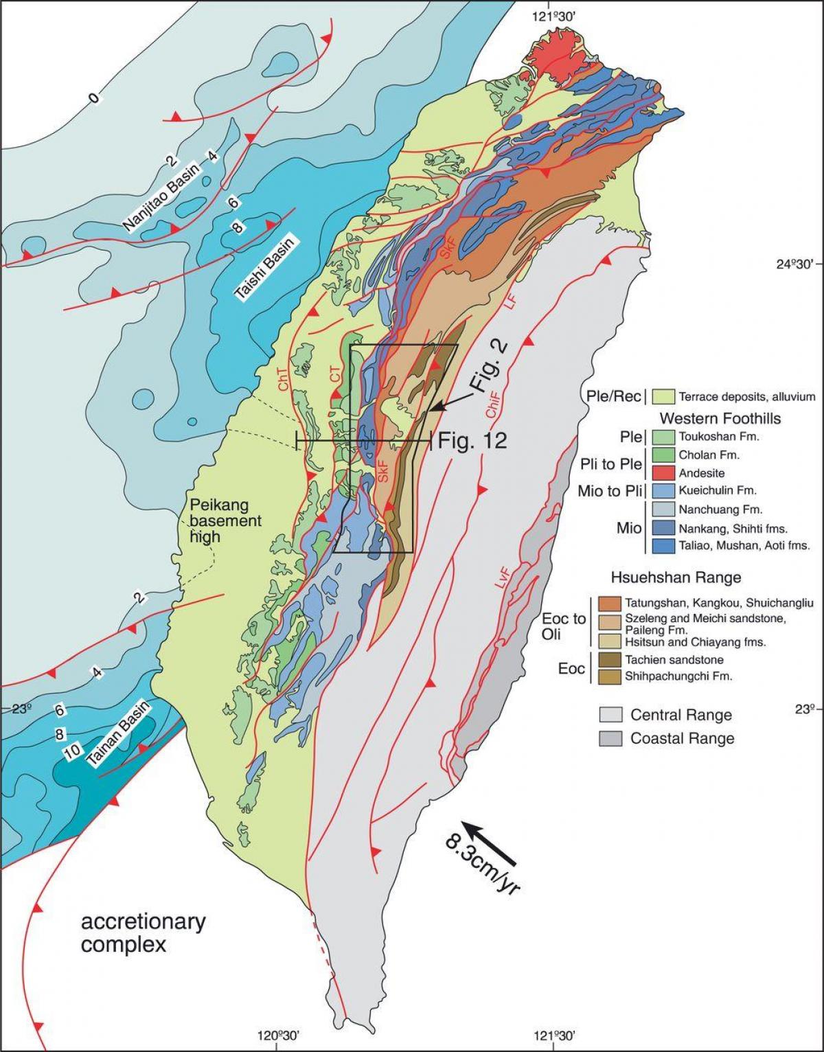 Mapa ng Taiwan geological