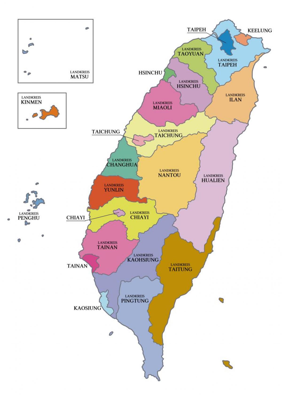 Mapa ng Taiwan lalawigan