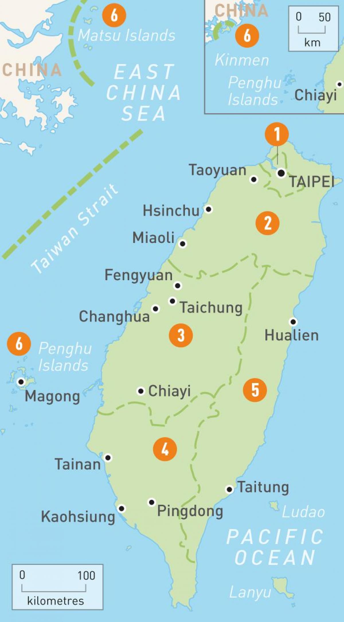 Mapa ng mga bansa sa Taiwan