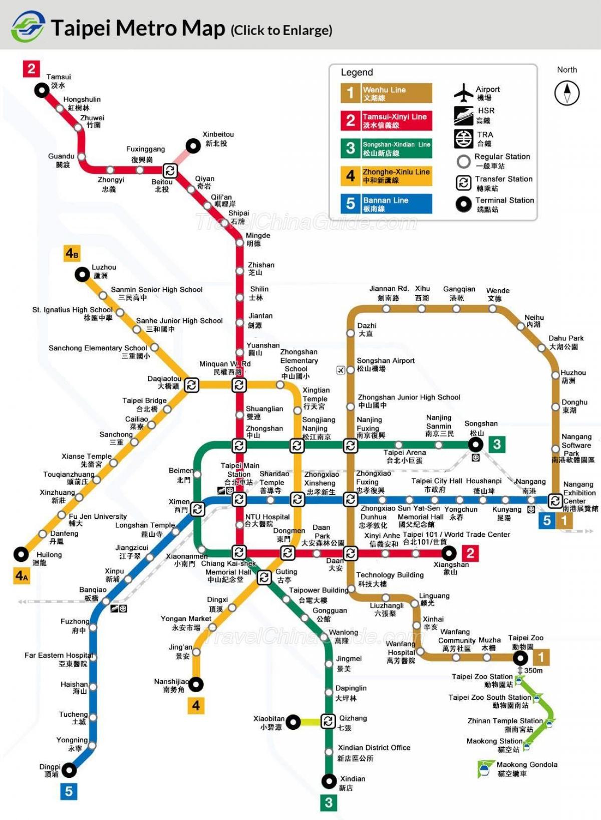 Mapa ng subway sa Taiwan