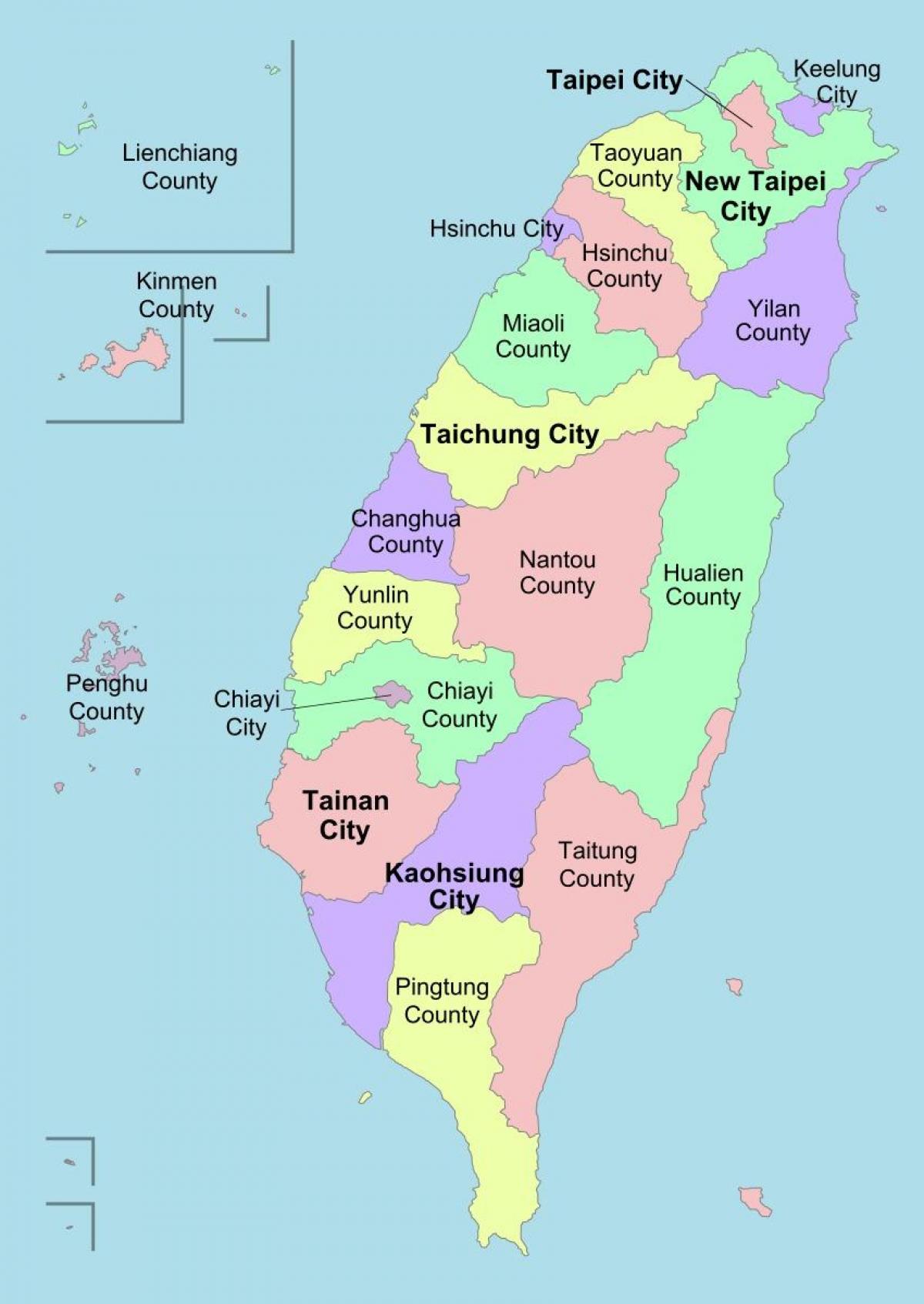 Mapa ng Taiwan pampulitika