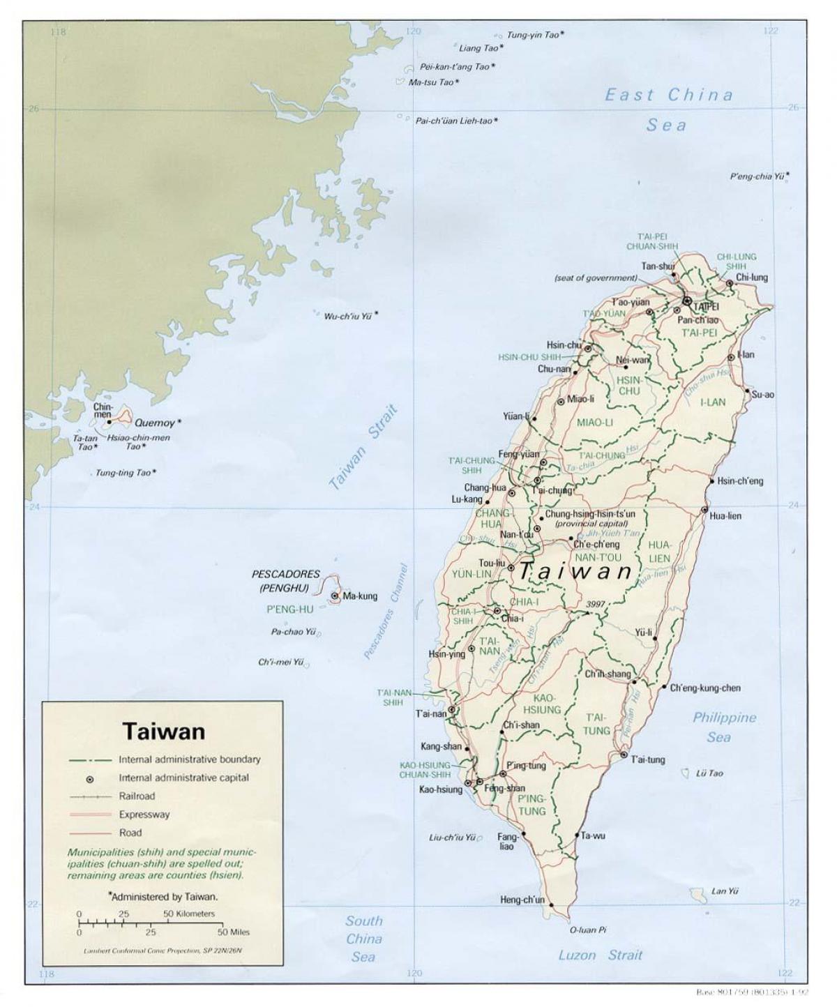 Taiwan heograpiya mapa