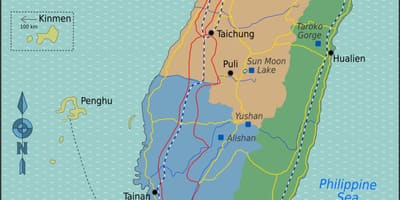 Taiwan pinupuntahan ng mga turista mapa