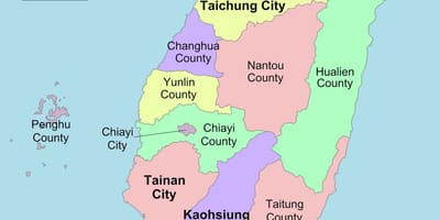 Mapa ng county sa Taiwan 