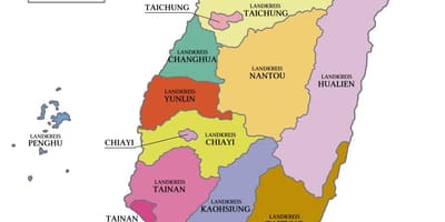 Mapa ng Taiwan lalawigan