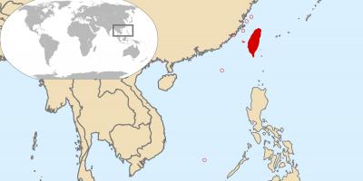 Mapa ng mundo na nagpapakita ng Taiwan