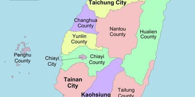 Mapa ng Taiwan pampulitika