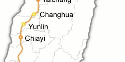Taiwan bullet train mapa