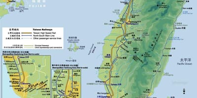 Tra ruta ng mapa sa Taiwan